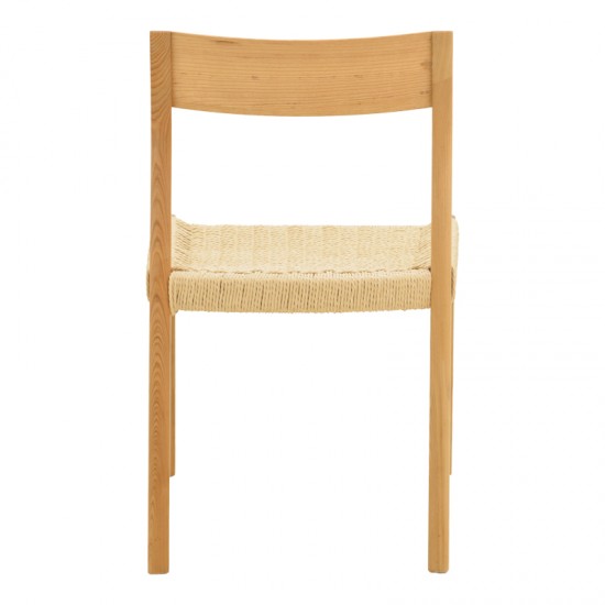 Καρέκλα Karlinda pakoworld ξύλο οξιάς-έδρα σχοινί σε φυσική απόχρωση 47.5x55x81εκ
