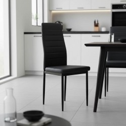 Καρέκλα Parker pakoworld PU ανθρακί-μαύρο πόδι 42x48x98εκ