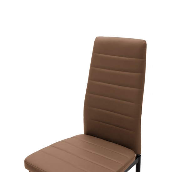 Καρέκλα Parker pakoworld PU καφέ-μαύρο πόδι 42x48x98εκ