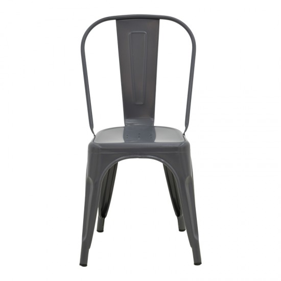 Καρέκλα Utopia pakoworld μέταλλο σε ανθρακί απόχρωση 44x44x85εκ