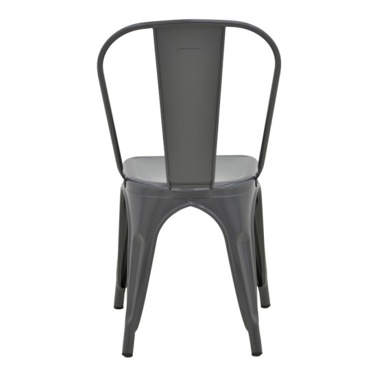 Καρέκλα Utopia pakoworld μέταλλο σε ανθρακί απόχρωση 44x44x85εκ