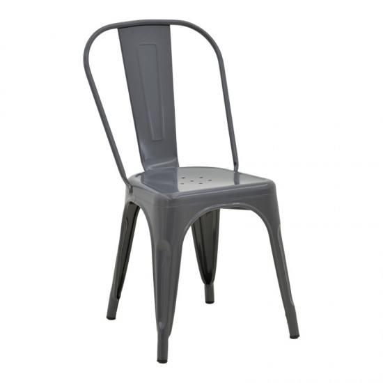 Καρέκλα Utopia pakoworld μέταλλο σε ανθρακί απόχρωση 44x44x85εκ