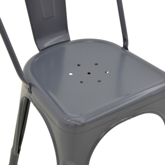 Καρέκλα Utopia pakoworld μέταλλο σε ανθρακί απόχρωση 44x44x85εκ