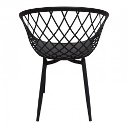 Πολυθρόνα Ezra pakoworld μαύρο pp-πόδι μαύρο μέταλλο 62.5x56x82εκ