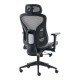 Καρέκλα γραφείου εργασίας Mesgo pakoworld μαύρο-γκρι 68x67-72x110-136εκ