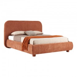 Κρεβάτι Salena pakoworld terracotta ύφασμα 160x200εκ
