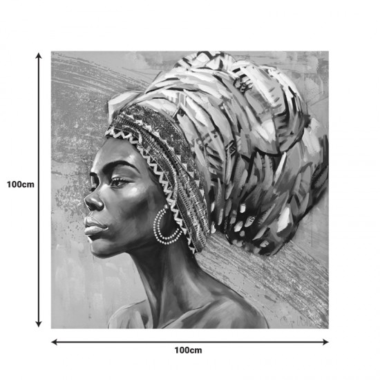Πίνακας σε καμβά Africana I 3D Inart 100x3x100εκ