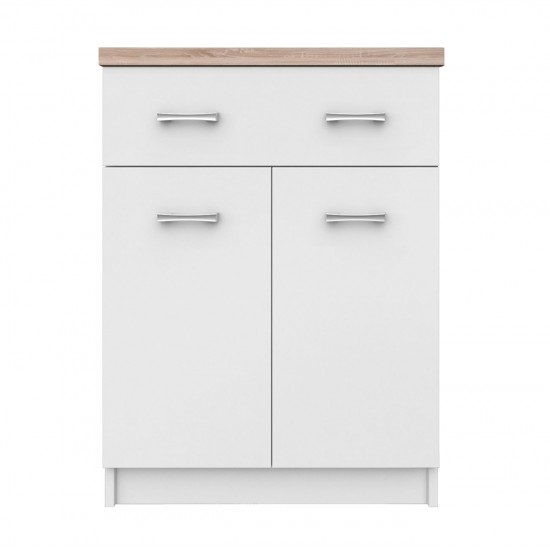 Κομότα Top Mix 60x33x85cm Λευκό-Σονόμα
