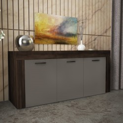 Μπουφές "LANA" σε χρώμα καρυδί/γκρι 150x40x81