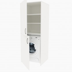Ντουλάπι μπάνιου για πλυντήριο "Laundry" σε χρώμα λευκό 70x70x190