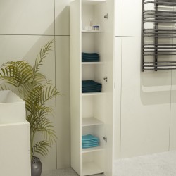 Ντουλάπι-στήλη "Kit" με 5 ράφια σε χρώμα λευκό 30x30x180