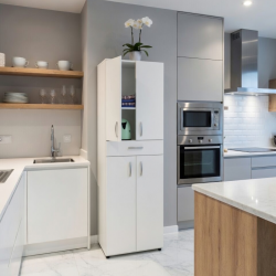 Ντουλάπα Kit με συρτάρι σε χρώμα λευκό 68x40x190