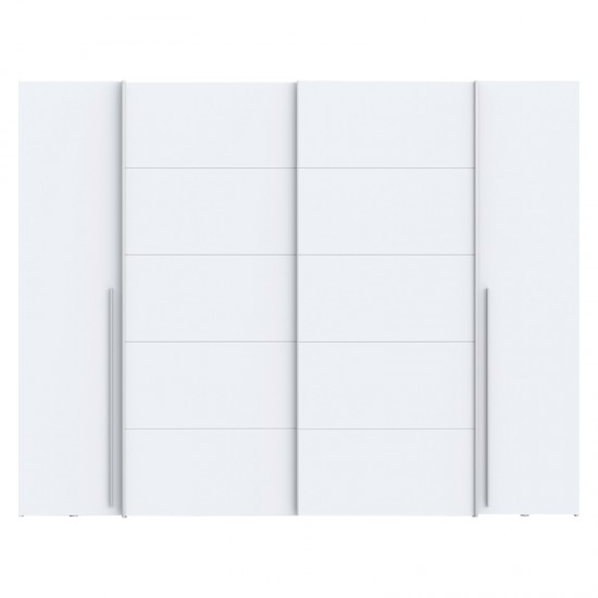 Ντουλάπα ρούχων Verzo pakoworld τετράφυλλη λευκό μελαμίνης 270.5x61.5x210.5εκ
