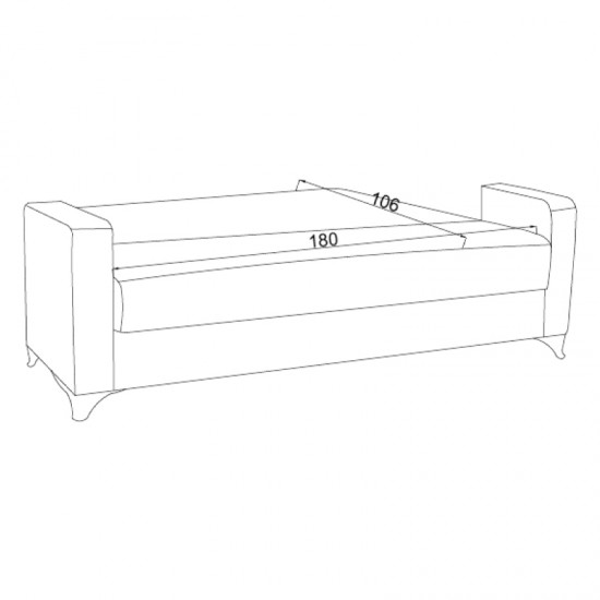 Καναπές-κρεβάτι με αποθηκευτικό χώρο τριθέσιος Vox pakoworld γκρι-μπεζ ύφασμα 214x82x83εκ