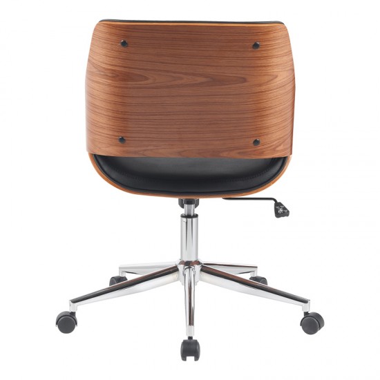 Καρέκλα γραφείου Setulo pakoworld μαύρο pu-βάση χρωμίου 53x61x79-89εκ