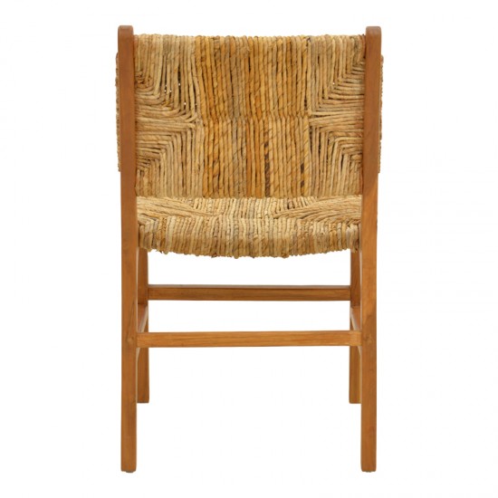 Καρέκλα Refane pakoworld σκελετός teak ξύλο με ψάθα σε φυσική απόχρωση 50x58x85εκ