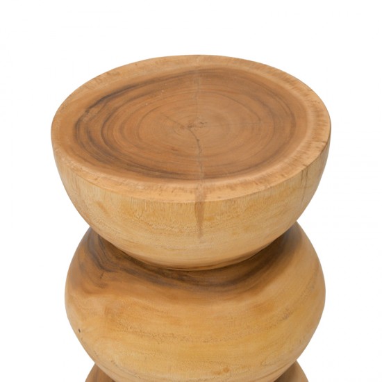 Σκαμπό Pilar pakoworld suar ξύλο σε φυσική απόχρωση Φ30x45εκ