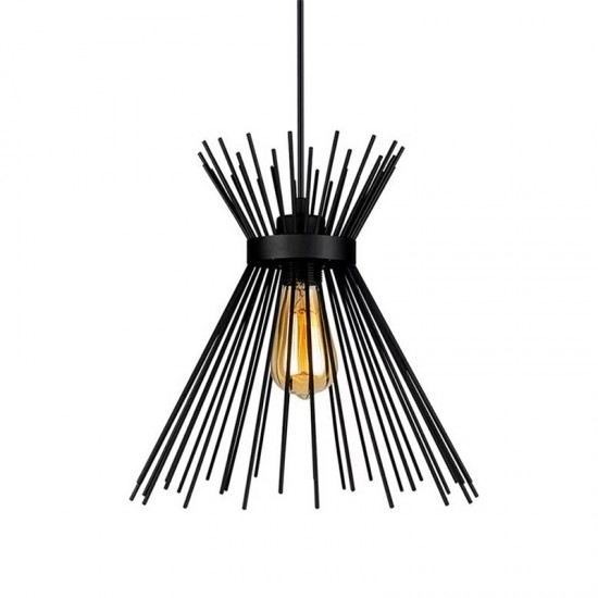 Φωτιστικό οροφής Candle I pakoworld E27 μέταλλο μαύρο Φ25x30εκ