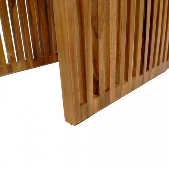 Βοηθητικό τραπέζι Saimon pakoworld teak ξύλο σε φυσική απόχρωση 40x40x40εκ