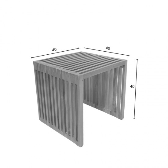 Βοηθητικό τραπέζι Saimon pakoworld teak ξύλο σε φυσική απόχρωση 40x40x40εκ