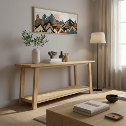 Κονσόλα Decoza pakoworld teak ξύλο σε φυσική απόχρωση 200x40x80εκ