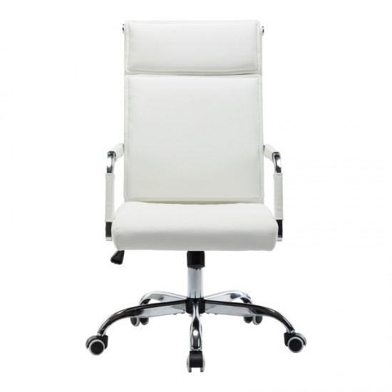 Καρέκλα γραφείου διευθυντη Mavel pakoworld PU λευκό 55x62x100-110εκ