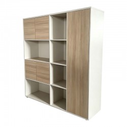 Βιβλιοθήκη γραφείου Chidi pakoworld σε oak-μπεζ απόχρωση 160x40x200εκ