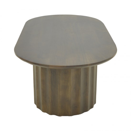 Τραπέζι σαλονιού Flute pakoworld wenge μασίφ ξύλο μάνγκο 130x65x40εκ