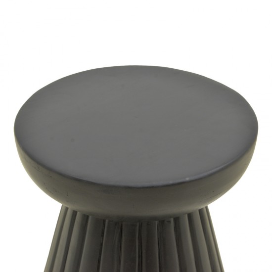 Βοηθητικό τραπέζι Nemira pakoworld μασίφ μάνγκο ξύλο μαύρο Φ30x35εκ