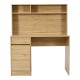 Γραφείο εργασίας Secreta pakoworld με ράφι σε oak απόχρωση 110x50x135εκ