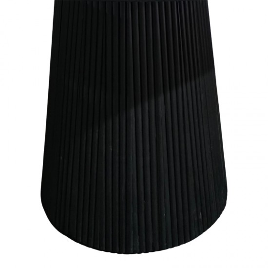 Τραπέζι Tully pakoworld μασίφ ξύλο ακακίας σε μαύρη απόχρωση Φ120x75εκ