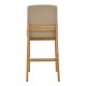 Σκαμπό μπαρ Dalby pakoworld sonoma rubberwood και μπεζ ύφασμα 50x45x102,5εκ