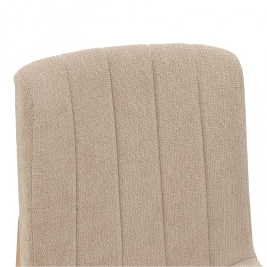 Σκαμπό μπαρ Dalby pakoworld sonoma rubberwood και μπεζ ύφασμα 50x45x102,5εκ