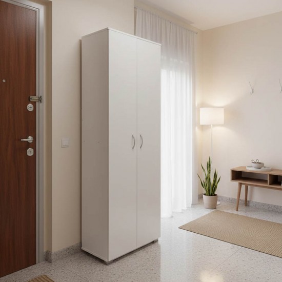 Παπουτσοθήκη-Ντουλάπα Racka pakoworld σε λευκή απόχρωση 58x34x186εκ