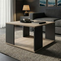 Τραπέζι σαλονιού Zelegan pakoworld sonoma-ανθρακί 60x60x39εκ