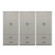Ντουλάπα εξάφυλλη με συρτάρια Athos pakoworld λευκή 240x42x180εκ