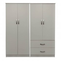 Ντουλάπα τετράφυλλη Athos pakoworld λευκή 160x42x180εκ