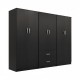 Ντουλάπα εξάφυλλη Athos Ι pakoworld wenge 240x42x180εκ