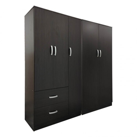 Ντουλάπα πεντάφυλλη Athos Ι pakoworld wenge 170x42x180εκ