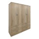 Ντουλάπα τετράφυλλη με συρτάρια Athos pakoworld sonoma 160x42x180εκ