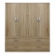 Ντουλάπα τετράφυλλη με συρτάρια Athos pakoworld sonoma 160x42x180εκ