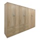 Ντουλάπα εξάφυλλη Athos pakoworld sonoma 240x42x180εκ