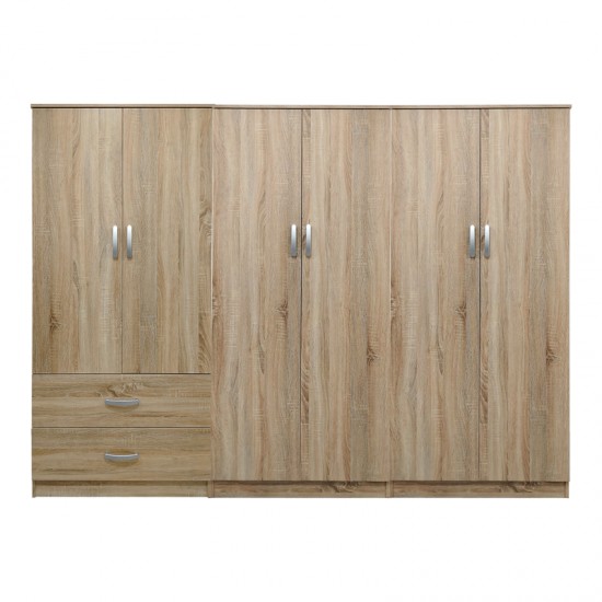 Ντουλάπα εξάφυλλη Athos I pakoworld sonoma 240x42x180εκ