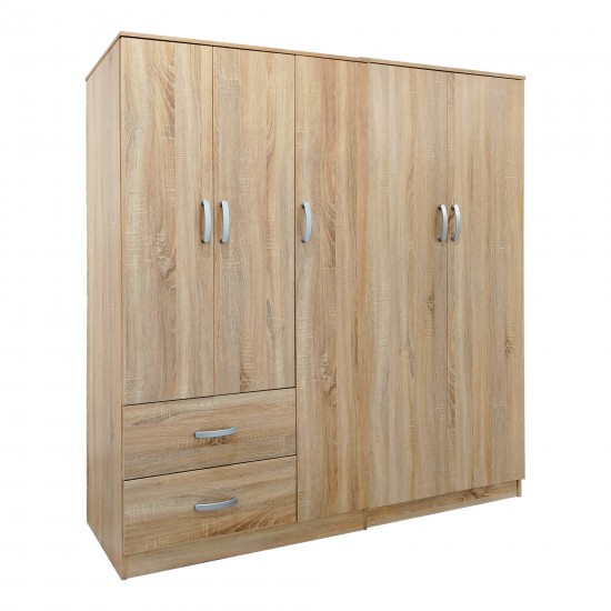Ντουλάπα πεντάφυλλη Athos I pakoworld sonoma 170x42x180εκ