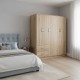 Ντουλάπα πεντάφυλλη Athos I pakoworld sonoma 170x42x180εκ