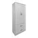 Ντουλάπα πεντάφυλλη με πατάρι Athos pakoworld λευκή 170x42x240εκ