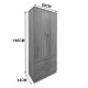 Ντουλάπα τετράφυλλη Athos pakoworld sonoma-ανθρακί 160x42x180εκ