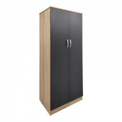 Ντουλάπα εξάφυλλη Athos ΙΙ pakoworld sonoma-ανθρακί 240x42x180εκ