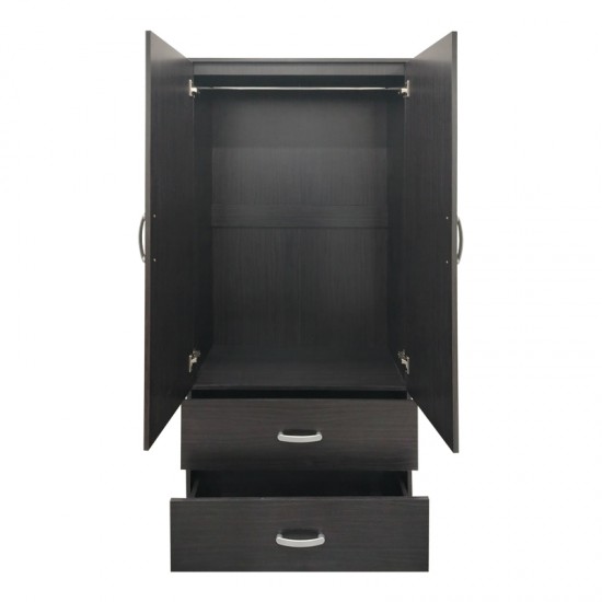 Ντουλάπα εξάφυλλη με πατάρι Athos I pakoworld wenge 240x42x240εκ