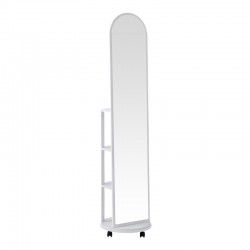 Καθρέπτης τροχήλατος Espero pakoworld mdf με ράφια σε λευκή απόχρωση Φ34x170εκ